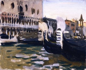 Gondoles Au Large Du Palais Des Doges, Venise — John Singer Sargent