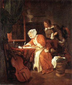 The Letter-writer Surprised — Gabriel Metsu