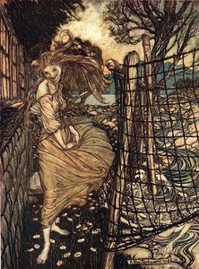 Undine Outside The Window — Arthur Rackham