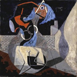 Woman In A Courtyard — Julian Trevelyan