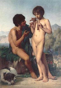 La Leçon De Flûte — Jules Elie Delauney