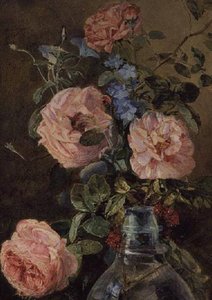 Roses, Convolvulus And Delphiniums — James Holland