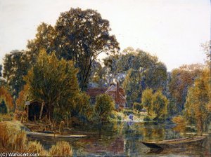 Aspen Trees In Autumn — Albert Goodwin