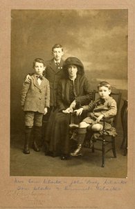 Kathleen Clarke, Née Daly, In Mourning Clothes, With Her Sons — T.f. Geoghegan