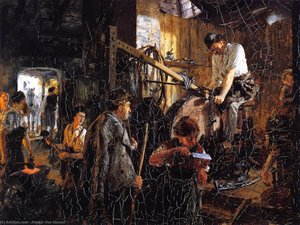 Knife-grinder's Workshop In The Hofgastein Smithy — Adolph Von Menzel
