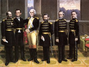 Lincoln With Washington And His Generals — Erastus Salisbury Field