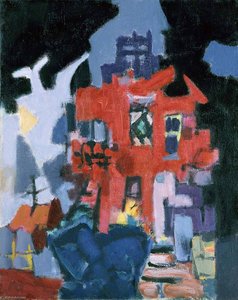 House With Black Sky — Jacob Kainen