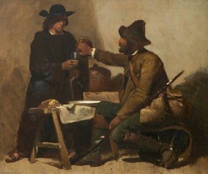 Two Men Drinking In An Interior — Thomas Stuart Smith