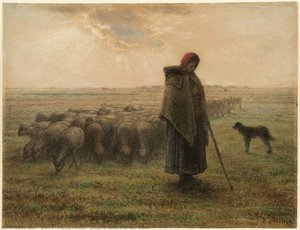 Shepherdess And Her Flock — Jean-françois Millet