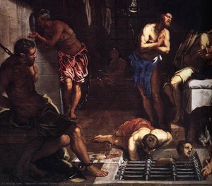 St Roch W Więzieniu Wizyty Angel — Jacopo Tintoretto