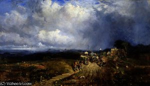 Baggage Wagons Approaching Carlisle — Samuel Bough