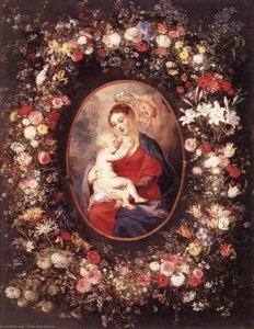 A Virgem E O Menino Em Uma Guirlanda De Flores — Peter Paul Rubens