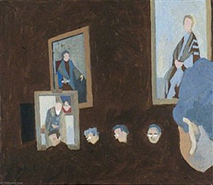 New Portrait Of Edward Boyle (itself Representing A Nineteenth Century Portrait), Presented To Senate, With Charley Mo And The Annigoni Shown To The Right, 2 February 1983 — Stephen Chaplin