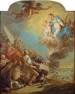 Louis Xiii Dedicating The Church Of Notre Dame Des Victoires To The Virgin In 1629 (study) — Charles-andré Van Loo