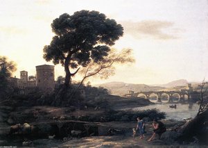 Landscape With Shepherds - The Pont Molle — Claude Lorrain (claude Gellée)
