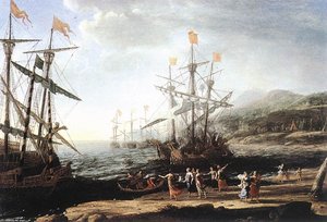 Marine With The Trojans Burning Their Boats — Claude Lorrain (claude Gellée)