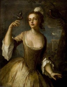 Young Woman With Goldfinch (air) — Philippe Mercier