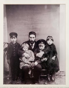 Self-portrait Of Ramón Y Cajal With His Children Santiago, Paula, Jorge, And Fe, In Barcelona — Santiago Ramón Y Cajal