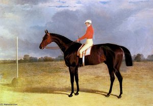A Dark Bay Racehorse With Patrick Connolly Up — John Frederick Herring Junior