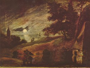 Moonlit Landscape — Adriaen Brouwer