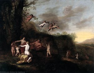 Bacchus And Nymphs In Landscape — Abraham Van Cuylenborch
