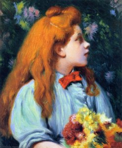 Girl With Flowers — Federico Zandomeneghi