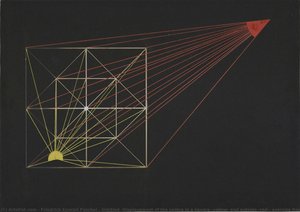 Untitled (displacement Of The Centre In A Square (yellow) And Outside (red), Exercise From Paul Klee — Friedrich Konrad Püschel