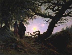Uomo E Donna Contemplanti La Luna — Caspar David Friedrich