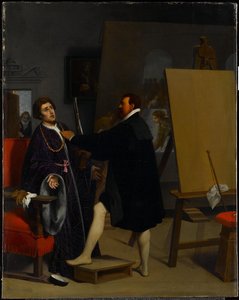 Aretino Nello Studio Di Tintoretto — Jean-auguste-dominique Ingres