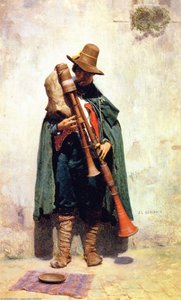 Italian Playing A Doodlesack — Jean-léon Gérôme