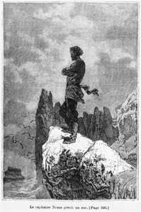 Captain Nemo Climbing A Rock — Alphonse De Neuville