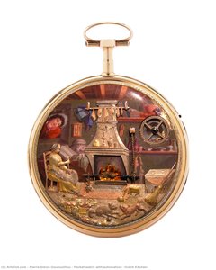Pocket Watch With Automaton – “dutch Kitchen” — Pierre-simon Gounouilhou