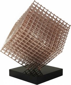Rose Gold Geometric Stainless Steel Sculpture - Contemporary Art Piece For Living Room Decor (118x128cm)