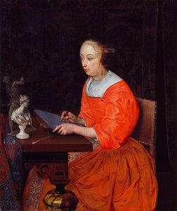 A Lady Drawing — Eglon Hendrik Van Der Neer