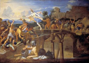Horacio Cocles Defendiendo El Puente — Charles Le Brun