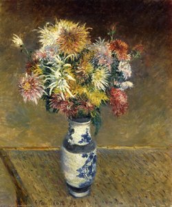 Chrysanthemums In A Vase — Gustave Caillebotte