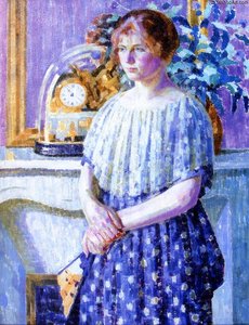 Woman Before A Fireplace — Louis Ritman