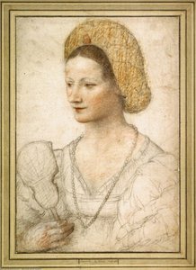 Porträt Einer Jungen Frau Mit Fächer — Bernardino Luini