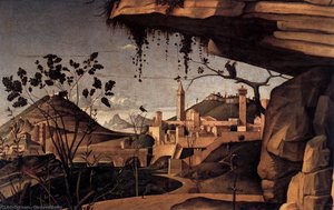 St Jerome Reading In The Countryside (detail) — Giovanni Bellini
