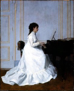 Eva Gonzales At The Piano — Alfred Émile Léopold Stevens