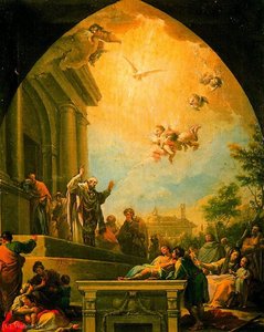 St. Eugene Preaching, By Bayeu, Cloister Of The Cathedral Of Toledo — Francisco Bayeu Y Subias
