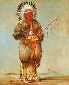 Ráw No Way Wóh Krah, Loose Pipestem, A Brave — George Catlin