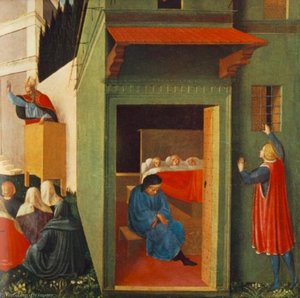 Historien Om Sankt Nikolaus – Gave Af Medgift Til Tre Fattige Piger — Fra Angelico
