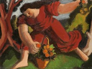 Woman With A Basket Of Fruit — Bernard Meninsky