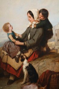 Mère Et Enfants À La Plage — Joseph Beaume