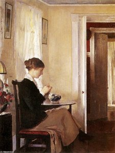 Josephine Knitting — Edmund Charles Tarbell