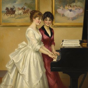 Luminous Harmony In Crimson And Cream: A Singular Impression — Marc Duvallier