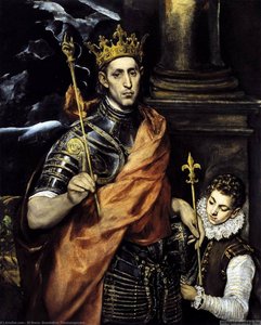 Luis I, Rey De Francia, Con Un Page — El Greco