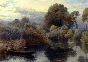 An Eel Fisherman On The Thames — Myles Birket Foster