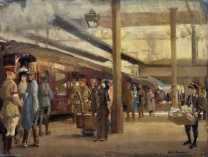 Second Study For 'the Staff Train At Charing Cross Station' — Alfred Robert Hayward
